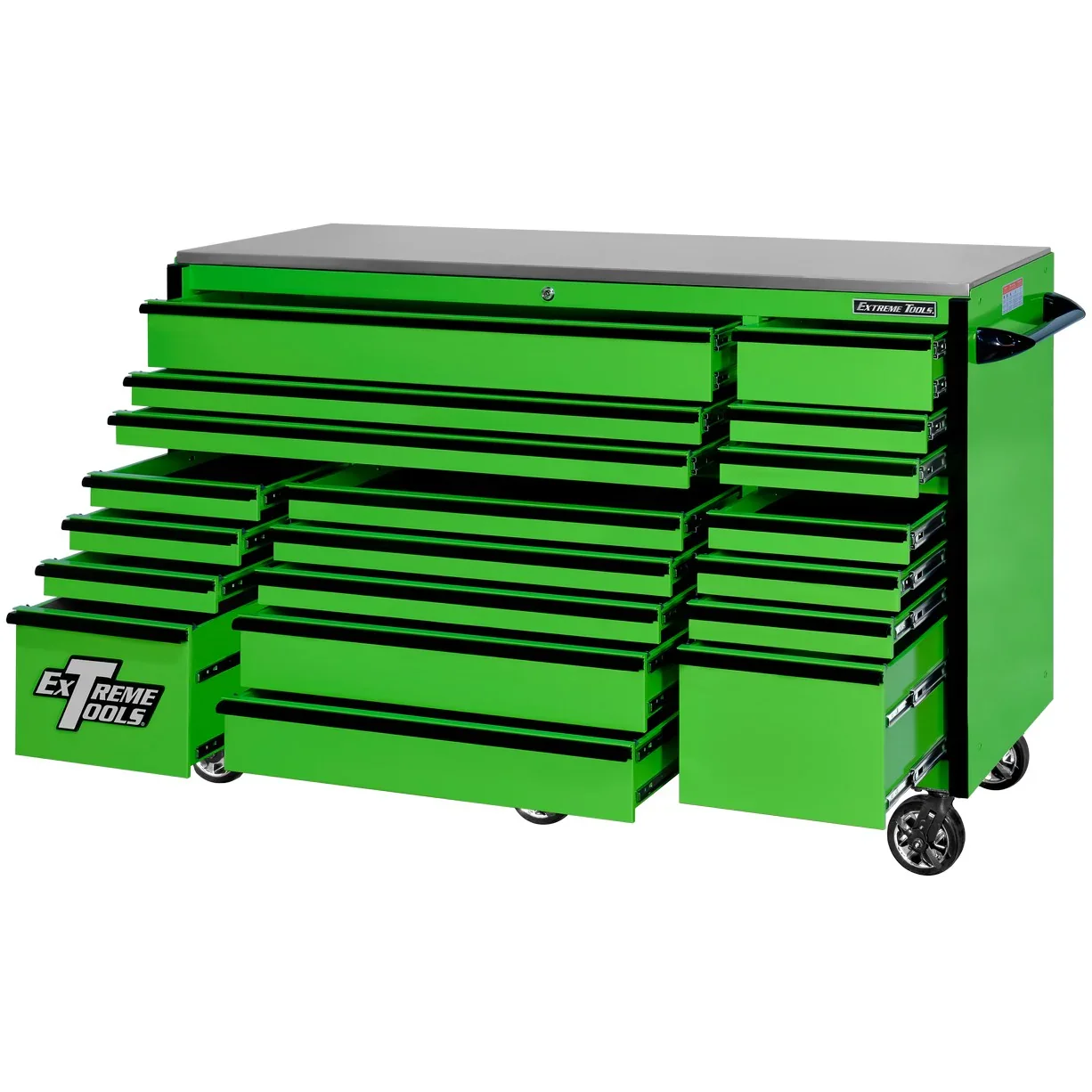 Extreme Tools 72-in x 30-in 19-Drawer Roller Cabinet With 250 lb Drawer Slides - RX723019RC-250